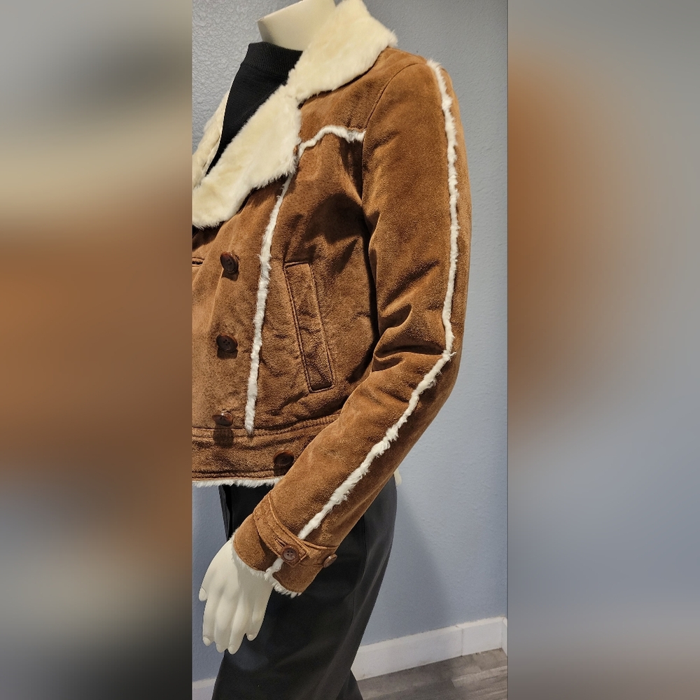 Wilsons Leather Tan and Cream Teddy Jacket - Picture 14 of 16